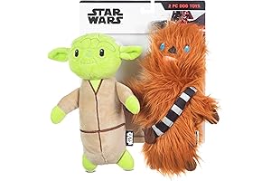 Star Wars Yoda and Chewbacca Plush Dog Toys: Squeaky Dog Toy Adventure for All Dogs