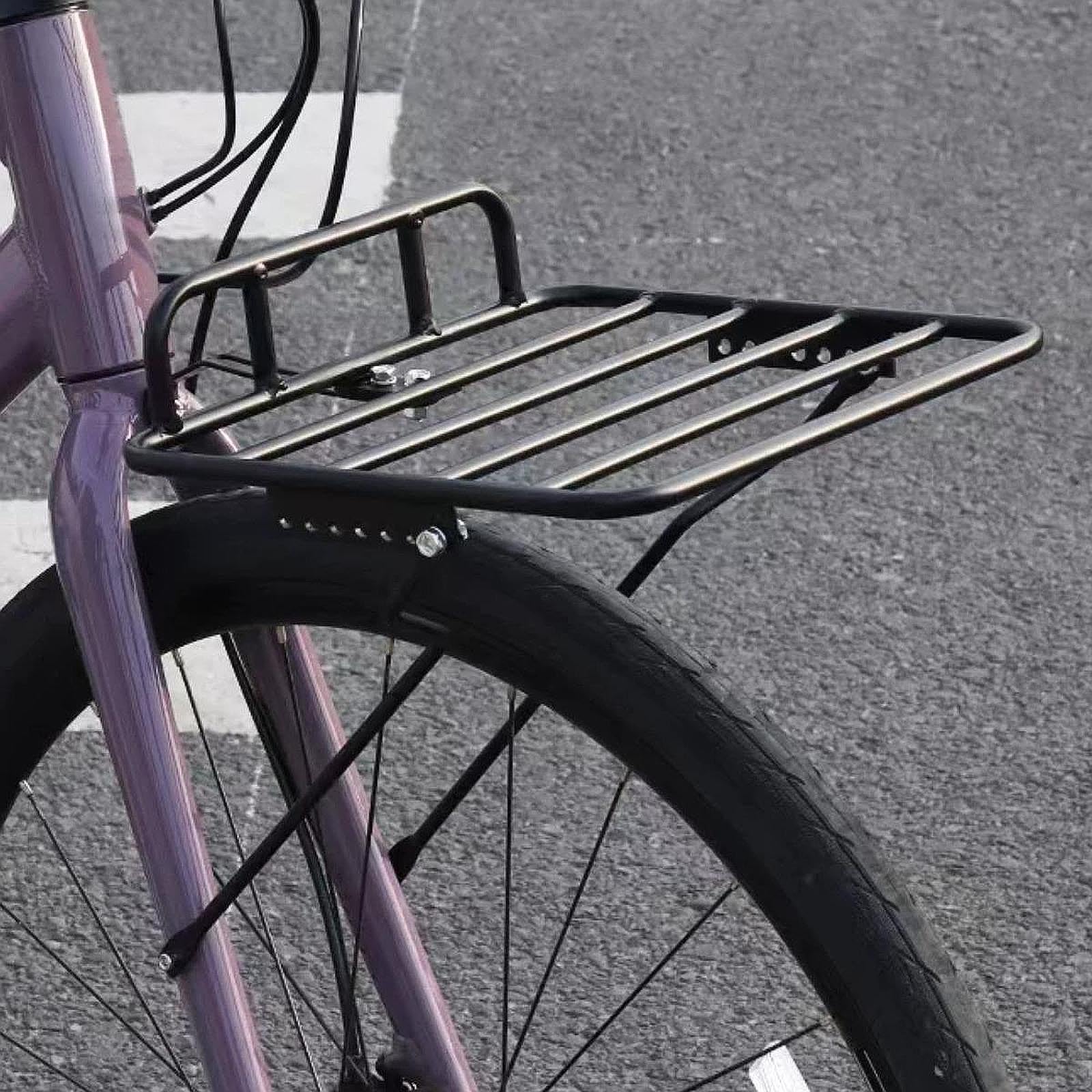 Portapacchi Anteriore per Bicicletta, Pratico, di Ricambio, Resistente, con Staffe, Accessori, Portapacchi