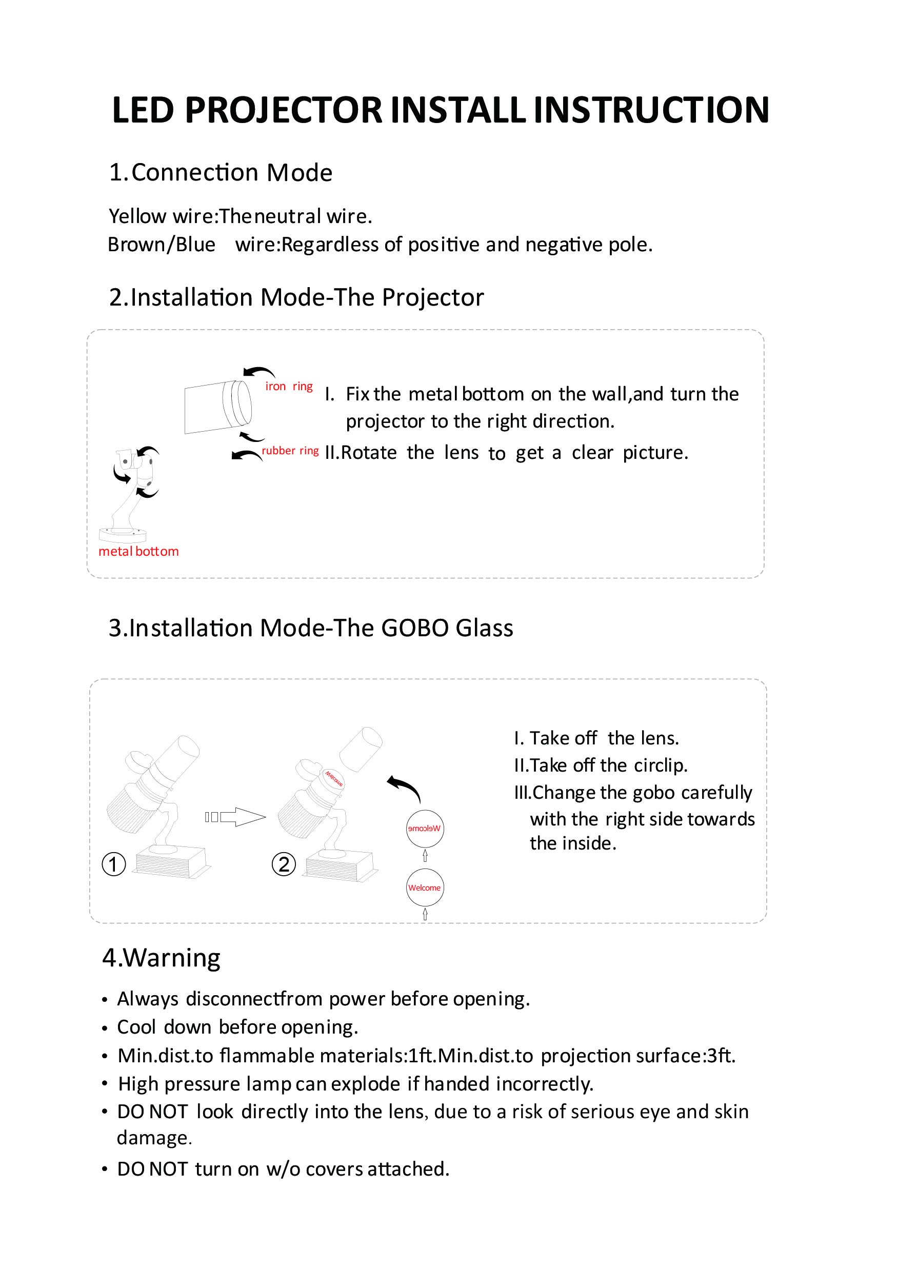 Buy GOBO Light LED Logo GOBO Projector 20W GOBO Projector Advertising