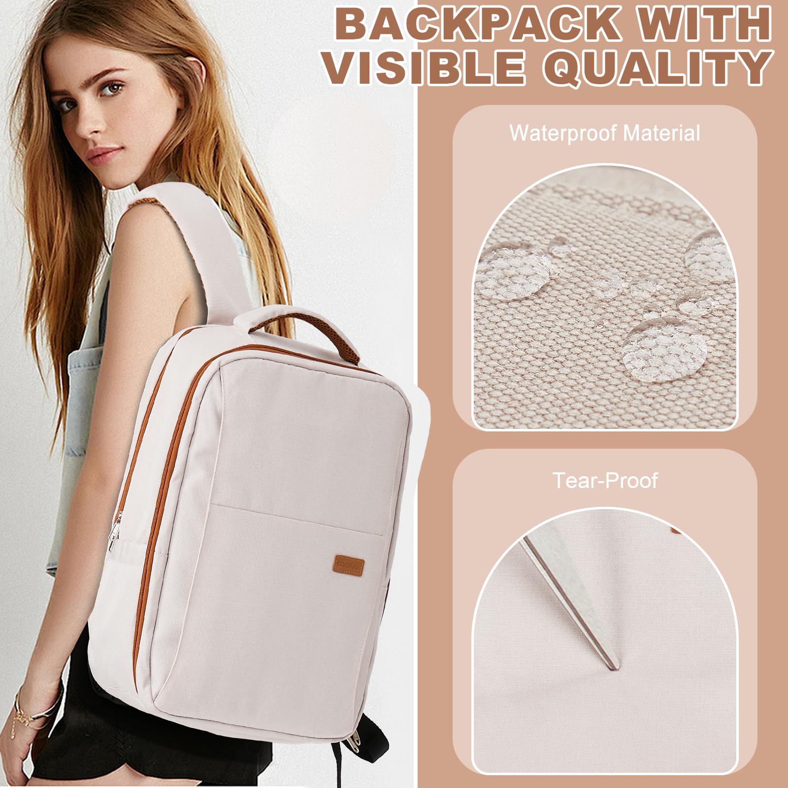 SZLX Borse da Viaggio 45x36x20 Zaino Easyjet Donna Zaino Ryanair 40x20x25 Bagaglio a Mano Zaino impermeabile uomo trekking, Borsa da Viaggio Cabina aereo Zaino per Laptop con Porta di ricarica USB