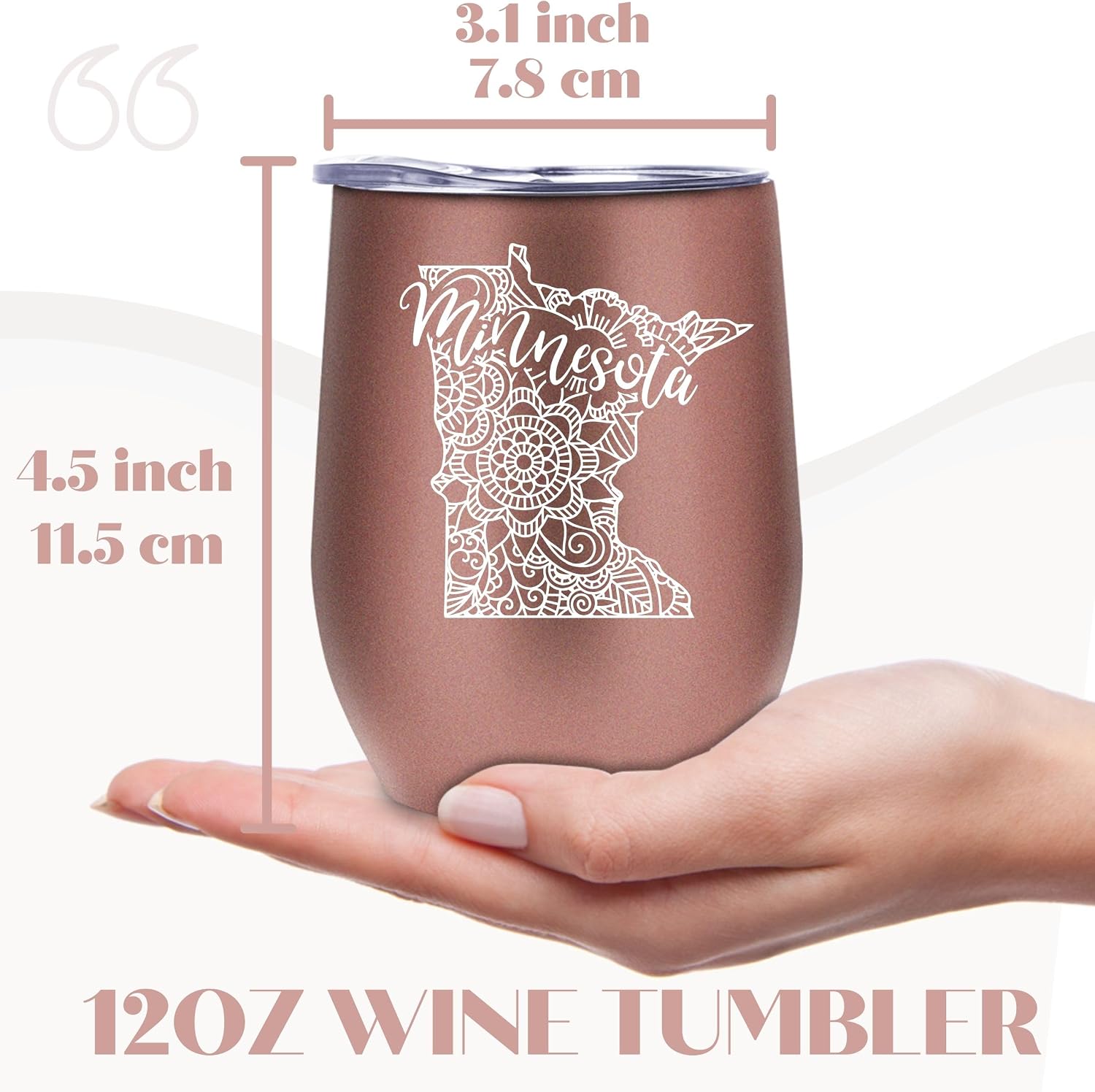 Onebttl Minnesota Gifts for Women, Men, Travel Homesick Gift Souvenirs, 12oz Stainless Steel Tumbler with Lid, Perfect for Christmas, Moving Gift
