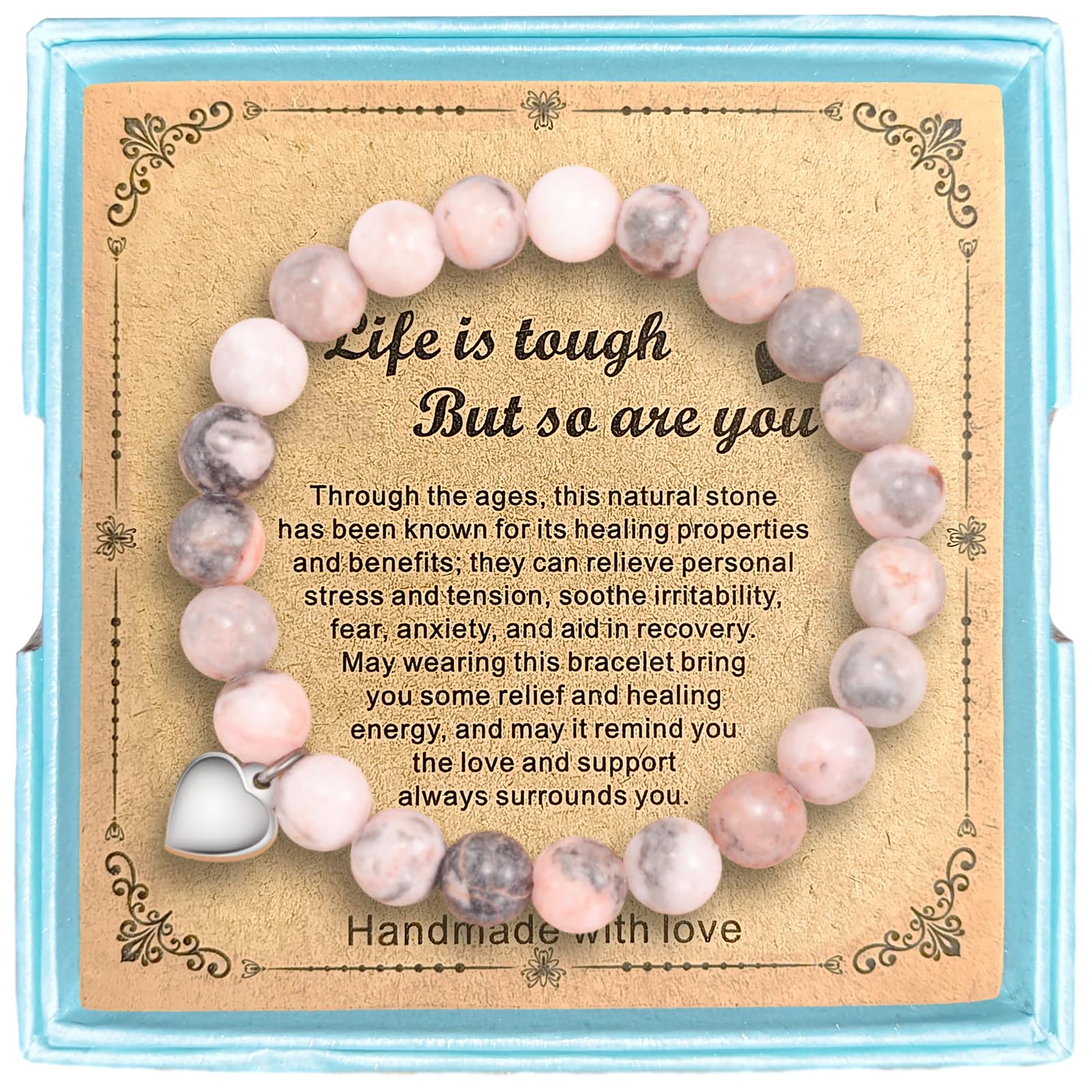 Nogcig Breast Cancer Bracelets for Women Men,Breast Cancer Gifts for Woman,Adjustable Stretch Breast Cancer Awareness Bracelets