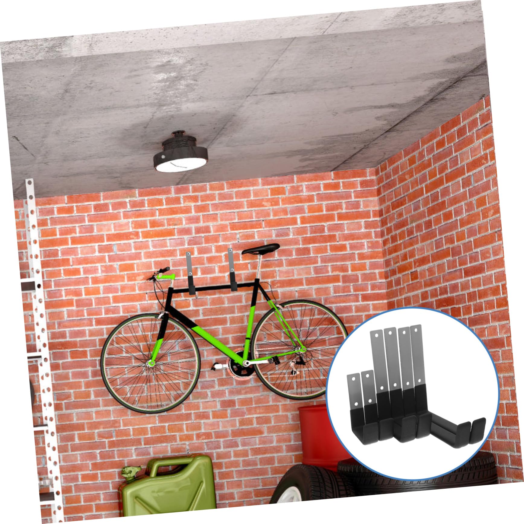 Artibetter Ganchos de Pared Paquete de 6 para Garaje Resistentes de Acero para Colgar Cables y Mangueras Recubrimiento Antideslizante y Fácil Instalación en Paredes