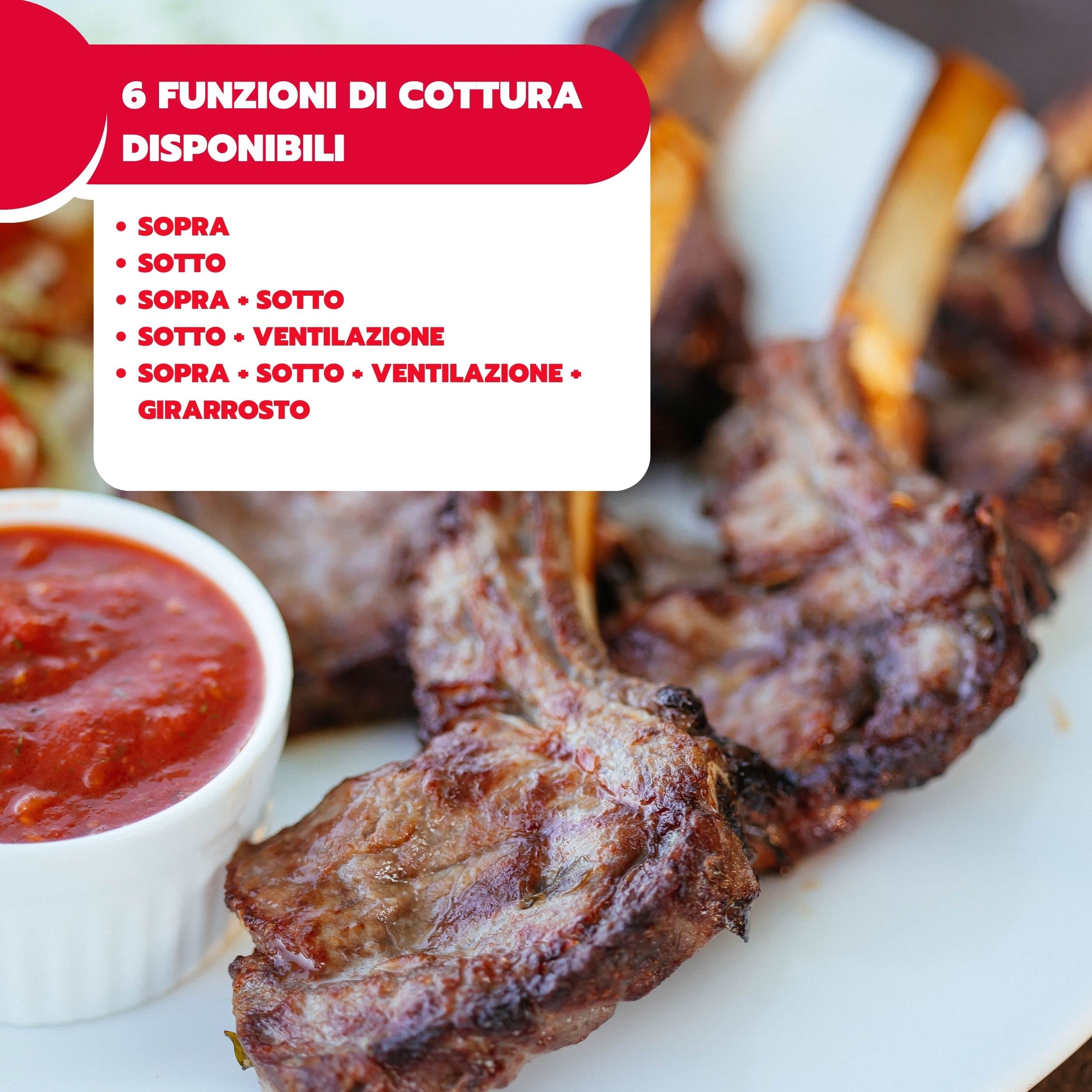 ARDES | AROVEN451 Forno Elettrico Ventilato 45 Litri Fornetto Elettrico Professionale Per Cucina | Compatto, Smart e Multifunzione (Specialità Girarrosto), Ideale Per Un'esperienza In Cucina A 360°