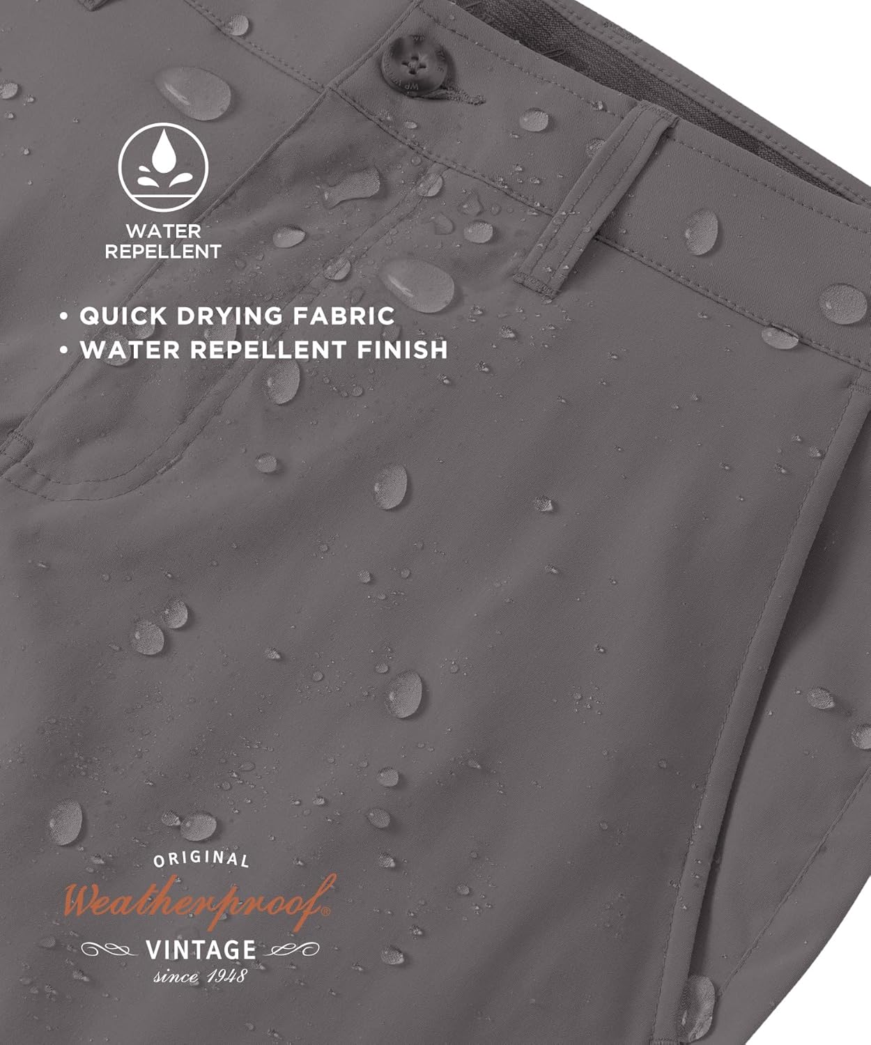 Weatherproof Vintage Mens Casual Shorts, Quick Dry Lightweight Stretch Hiking Shorts with Zipper Pockets - Image 4