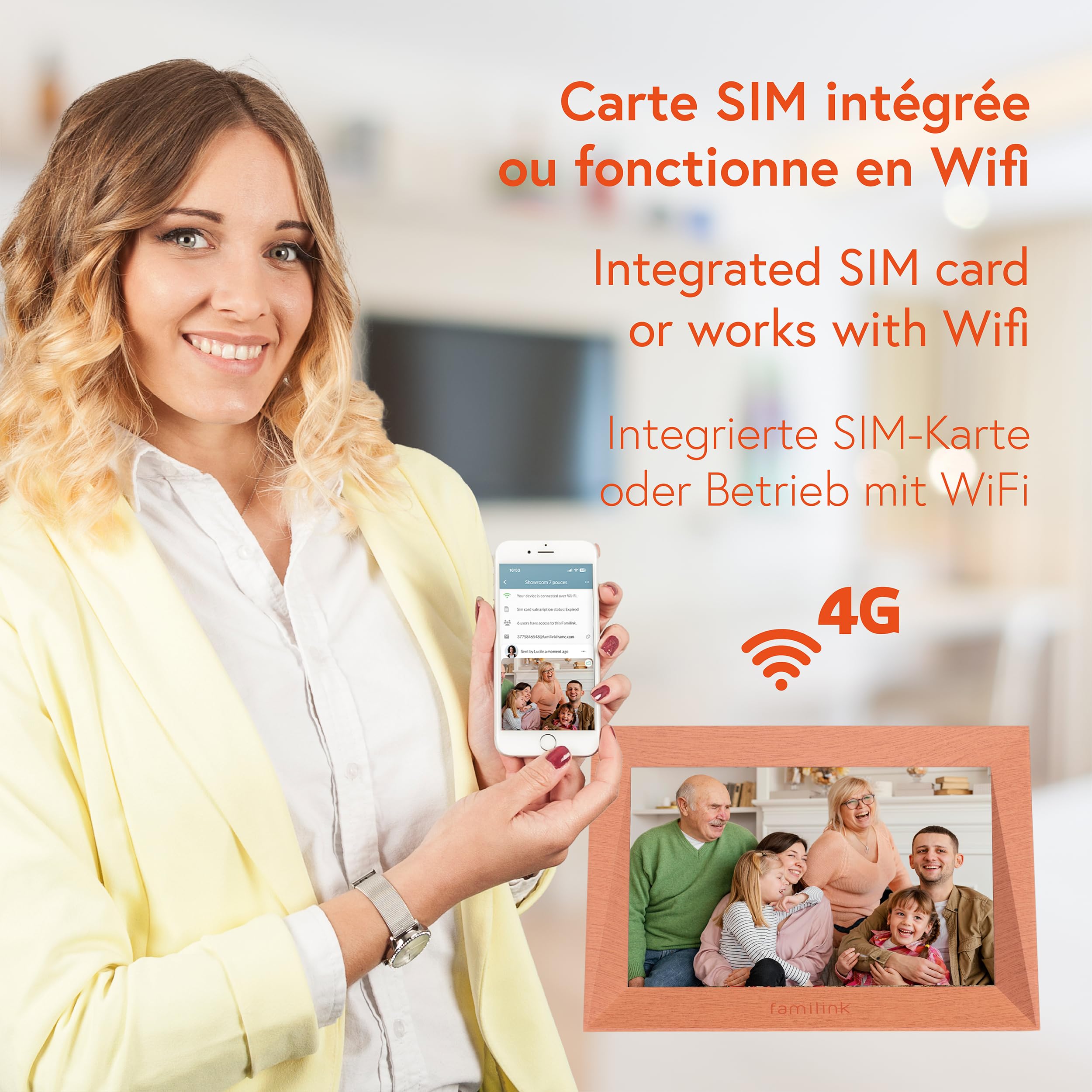 Cadre Photo numérique 4G pour Les Grands-Parents - Fonctionne avec 4G ou avec Wi-FI - Partagez Facilement des Photos avec Vos Proches - Écran 10 Pouces