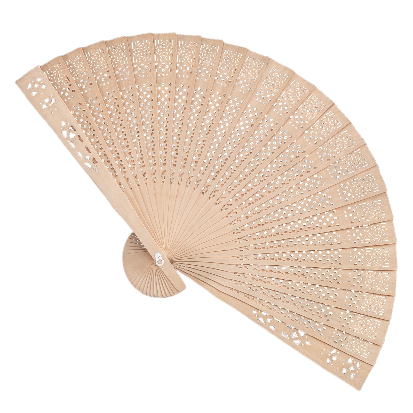 Osniyaw D Wooden Portable Folding Fan, Ecorative Han Folding Wooden Han Fan For Weddings, Party Ecorations, Photography Props, Hollowe Carve Woo