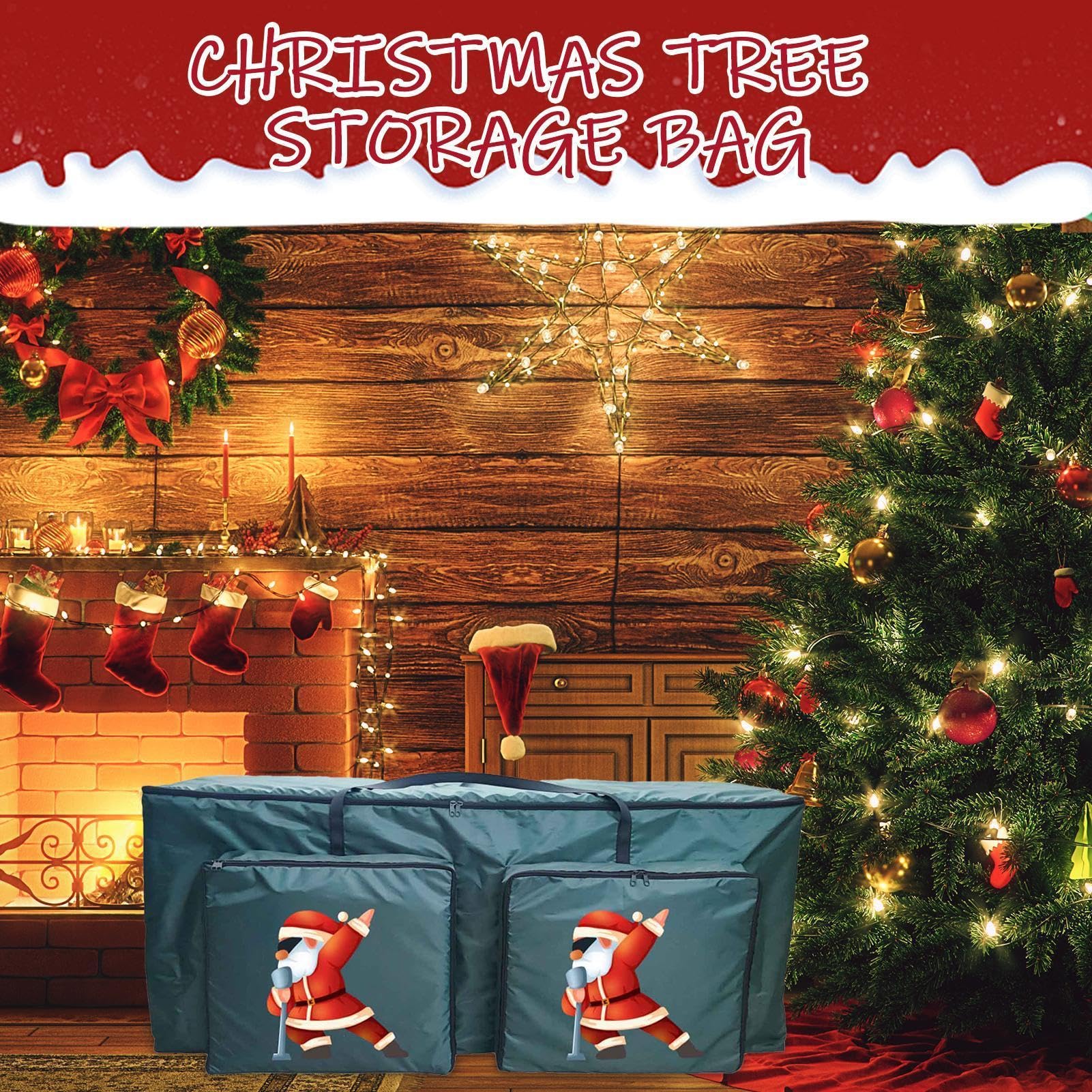 Contenitore per albero di Natale, organizer con cerniera e 2