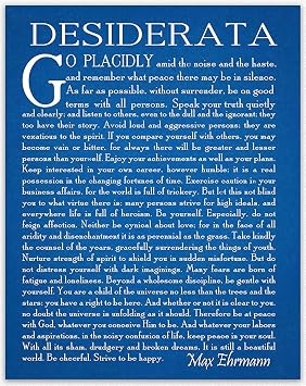 Wallbuddy Desiderata Poem Print, 5 x 7, Blueprint - Ideal Graduation Gift, Wall Art Poster for Home Office Decoration | Wall Art Poster for Home Office Decoration