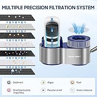 Vista 2 de Filtro de agua para grifo, filtro de agua de grifo ABS de grado alimenticio, reduce los sedimentos y el mal sabor, se adapta a grifos estándar, 1
