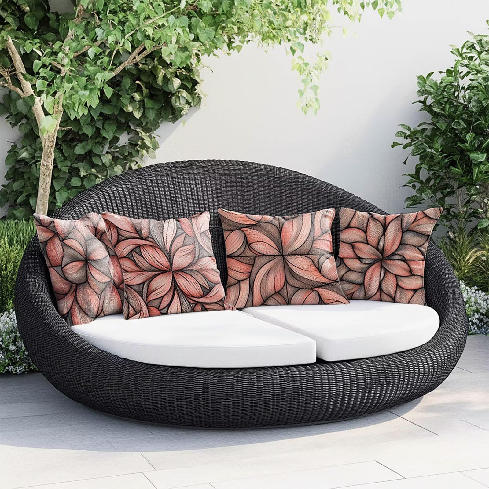 Poszewki na poduszki 60 x 60 cm wodoodporne na zewnątrz poszewki na poduszki na sofę proste dwustronne drukowanie abstrakcyjne poszewki na poduszki sofa do nowoczesnych pokrowców na łóżko podwójne