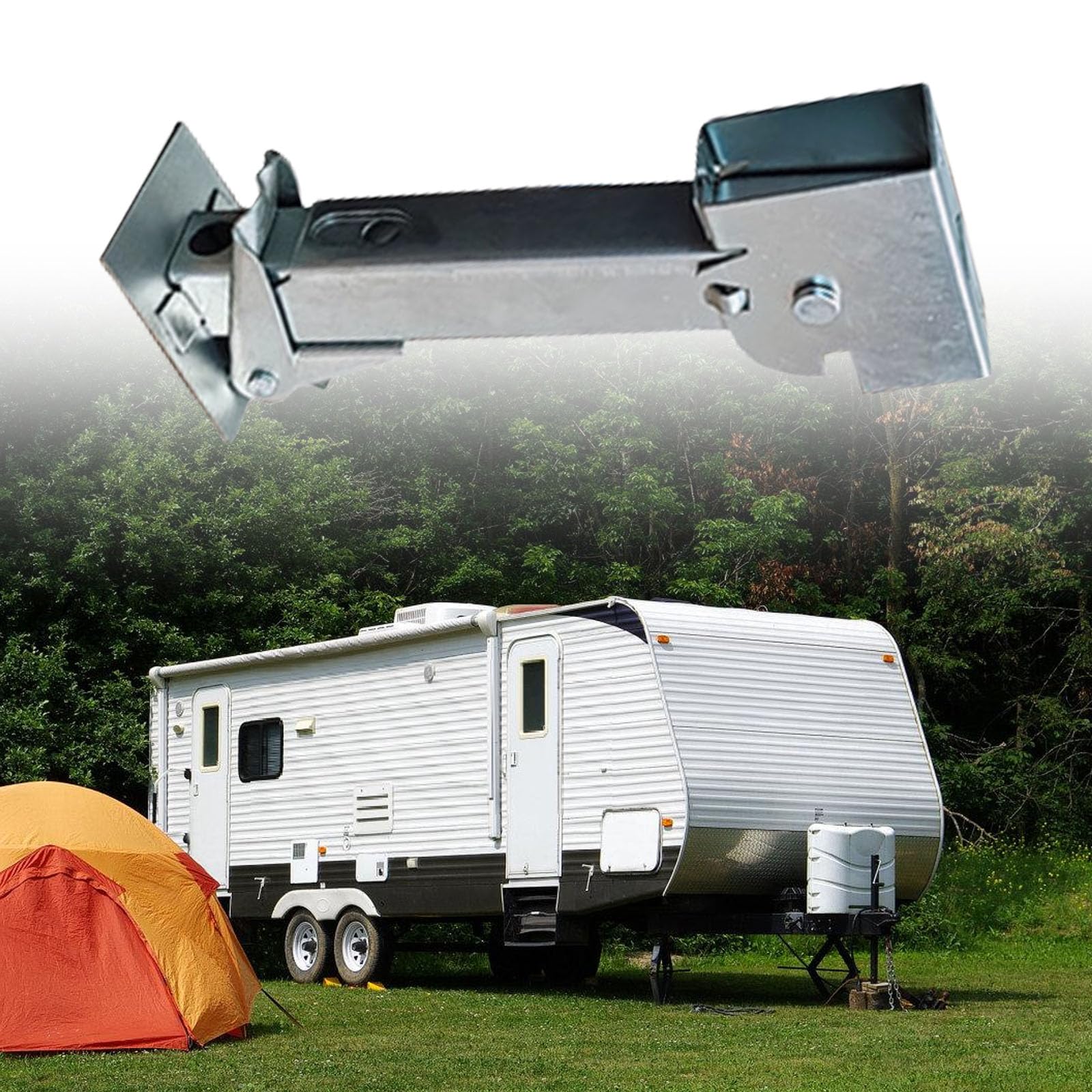 3 patas plegables para autocaravana, estabilizador ajustable resistente de 12 a 18 pulgadas para remolques, patas estabilizadoras de construcción de acero galvanizado