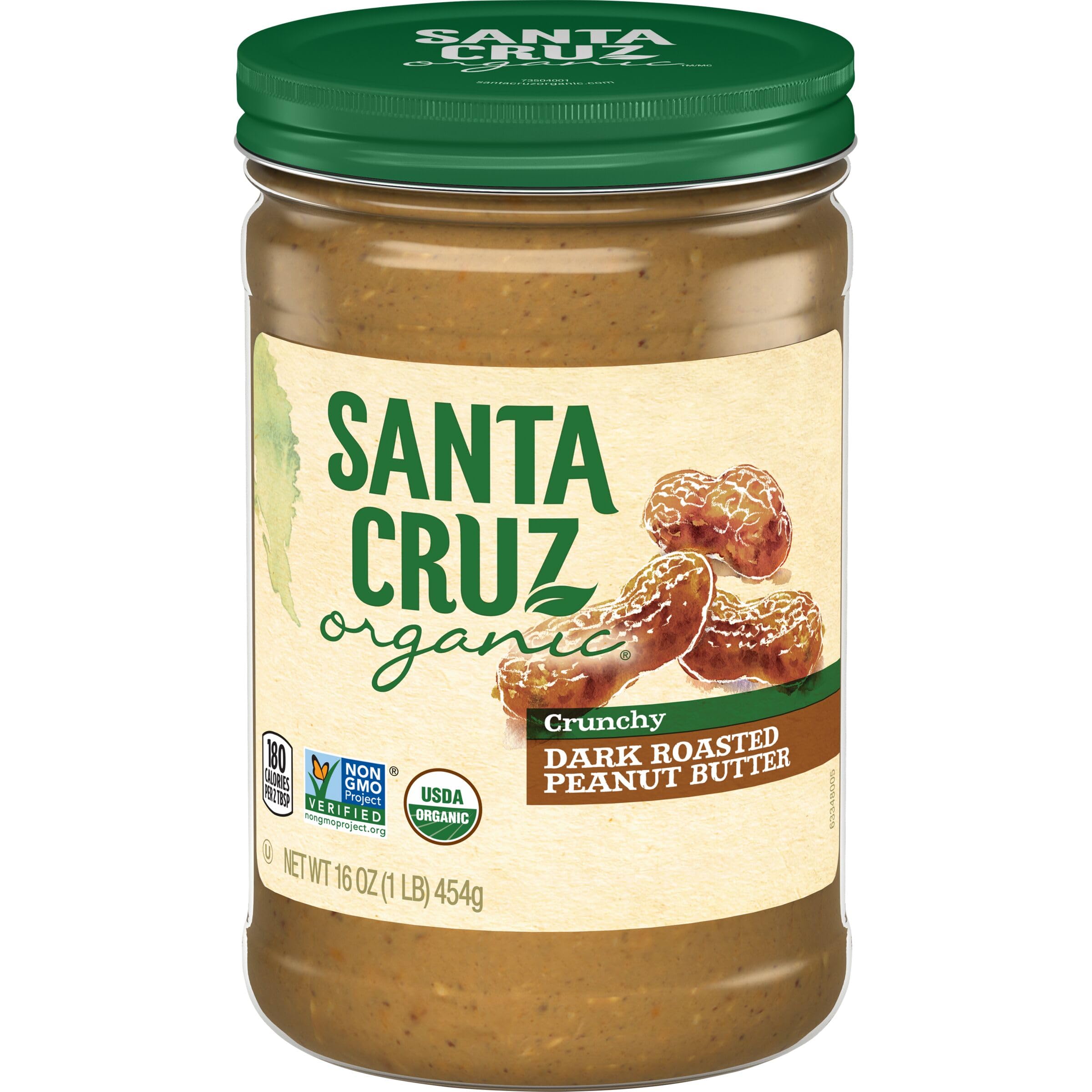 Santa Cruz Organics Crunchy Dark Roasted Peanut Butter, 16 Ounce