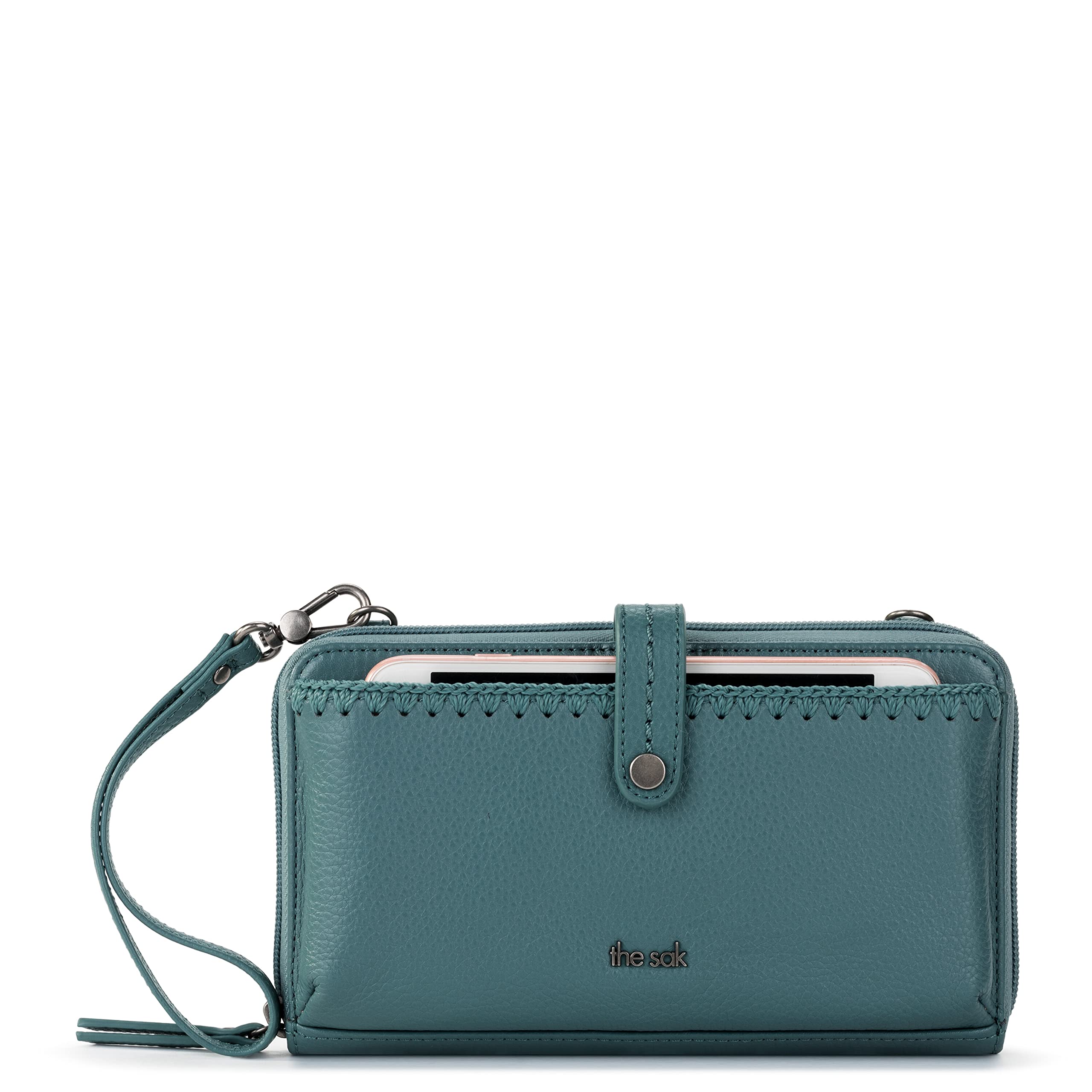 The Sak Iris Large Smartphone Crossbody Bag in Leather, Detachable Wristlet Strap