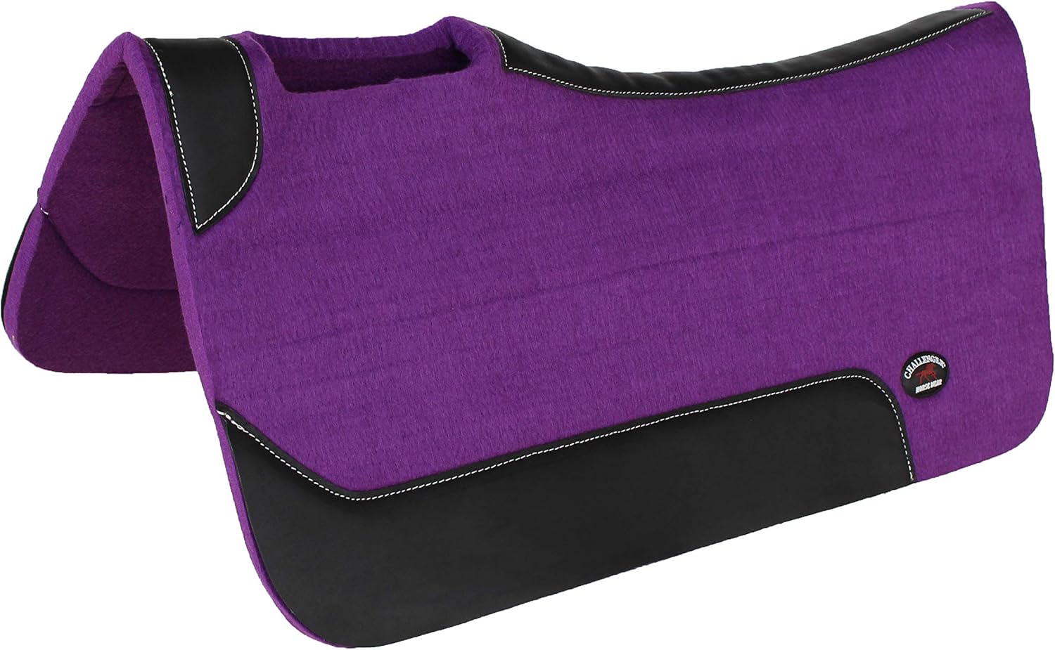 CHALLENGER Horse Contoured Wool Felt Therapeutic Saddle Pad Purple