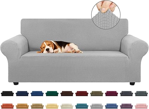 Miniatura 27 de KEKUOU - Funda elástica para sofá de 3 plazas (de 79 a 94 pulgadas), protector de muebles de 3 asientos con parte inferior elástica para niños o