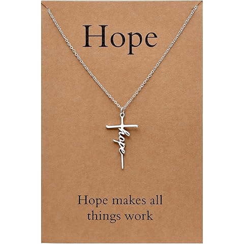 Lcherry Faith Cross Pendant Necklace for Women Religious Christian Jewelry Mother's Day Gifts for Women