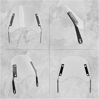 Motorcycle Windshield Panel Universal Motorcycle Windshield 6.5 & 9.45 Headlight Windscreen Deflector Fairing Visor Wind Screen Shield Accessories