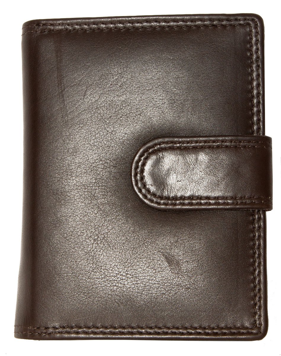 HmtWomen's Dark Brown Compact Size Genuine Leather Wallet Pedro