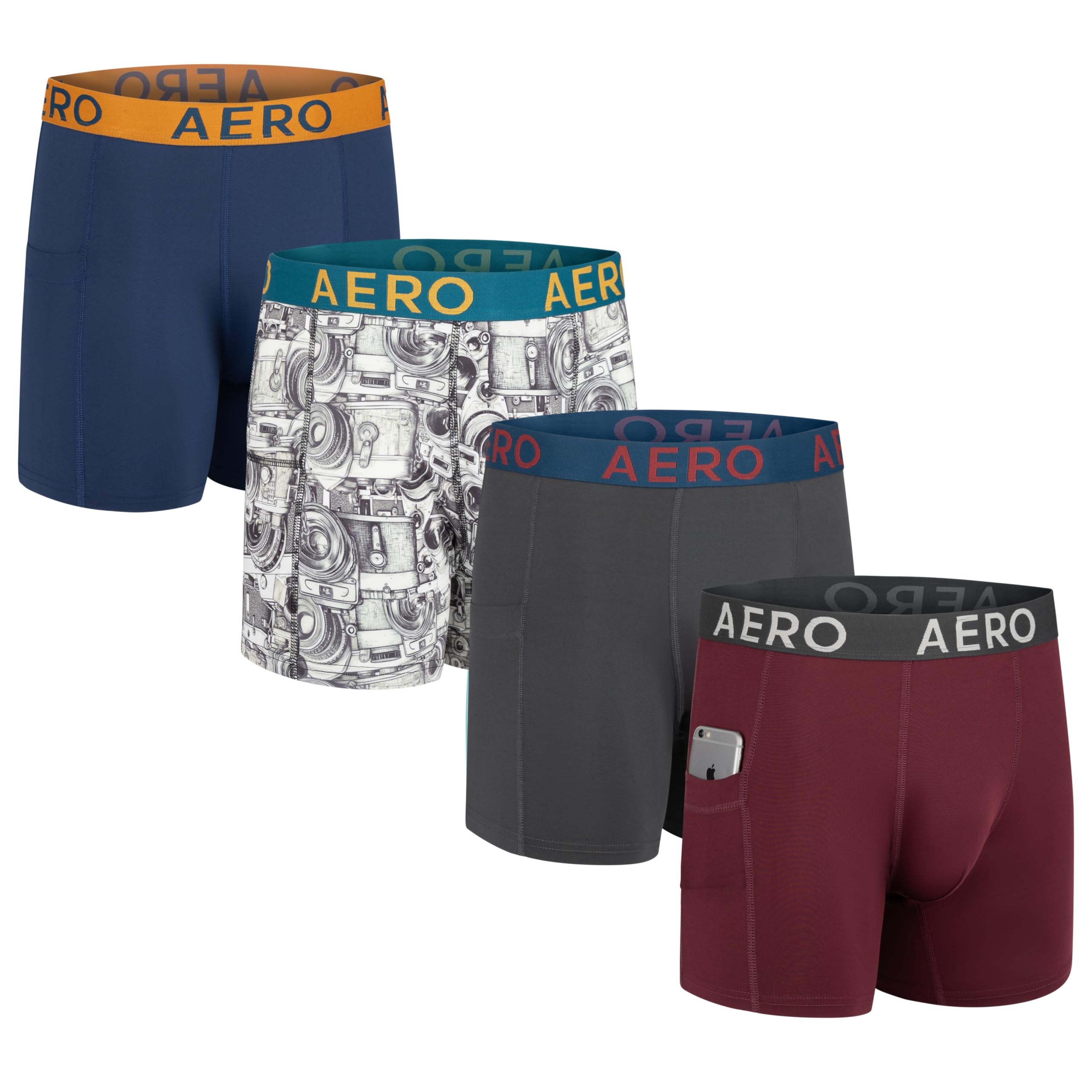 Aeropostale Mens Performance Compression Boxer Briefs Underwear Athletic Shorts, Baselayer Running Workout Fitness Shorts