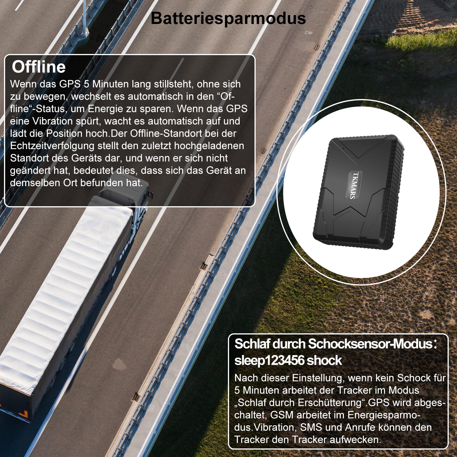 TKMARS 4G GPS Tracker Auto GPS Tracker Ohne ABO 140 Tage Standby-Zeit, 7800mah,Stark Magnetisch, Wasserdicht, Echtzeit-Tracking