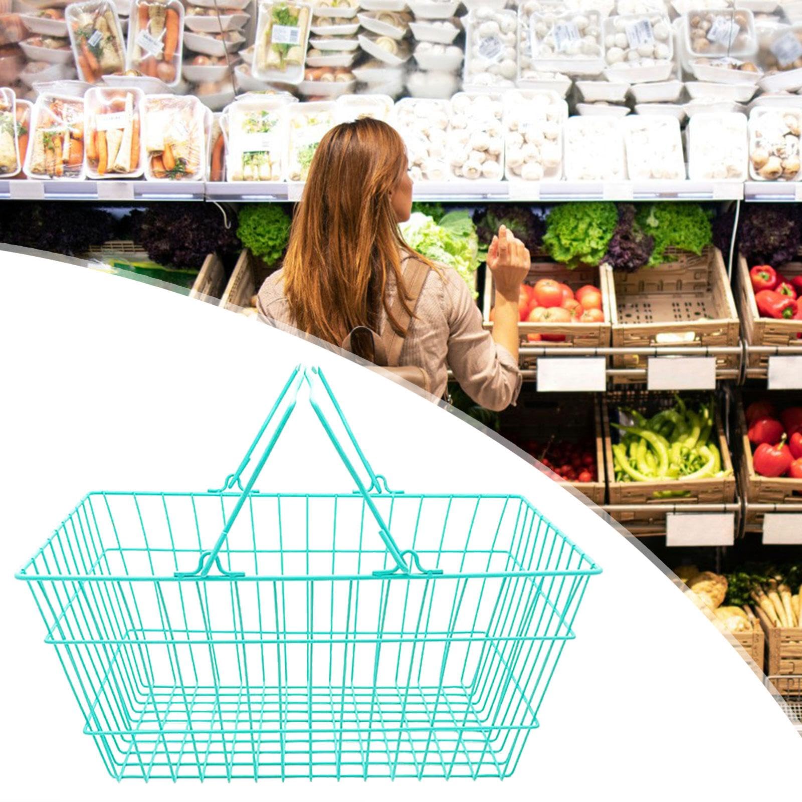 Einkaufskörbe mit Griff, Supermarkt Organizer, Korb für, Ideal für Schuppen, Schlafzimmer Und Schränke, Blau