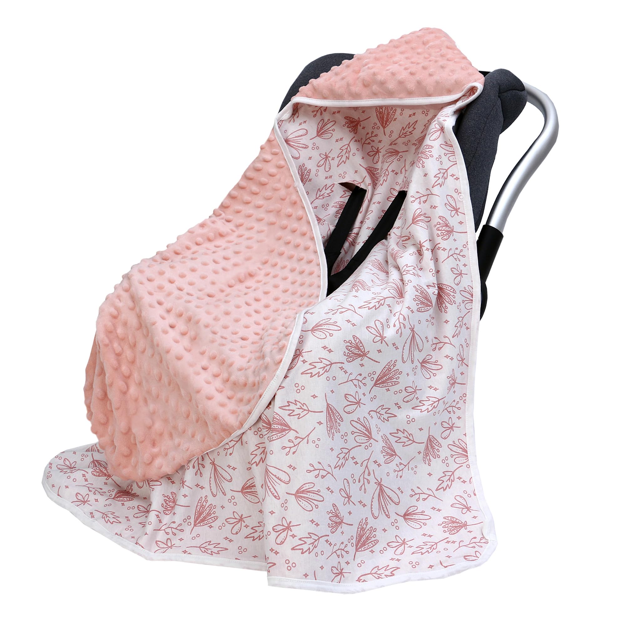 Couverture enveloppante pour nacelle, poussette, douillet, 90 x 90 cm, 100 % coton, couverture toutes saisons, universelle pour siège auto, buggy, rose