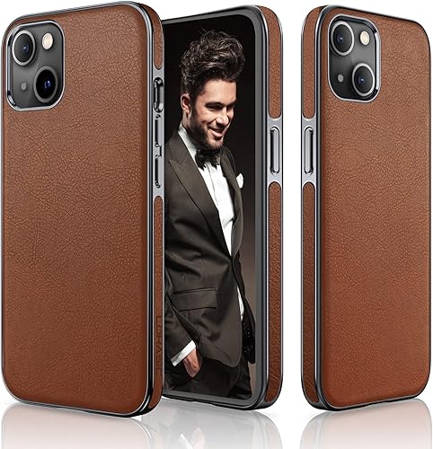 LOHASIC Funda diseñada para iPhone 13, de cuero de lujo, funda clásica de negocios, antideslizante, agarre suave, funda protectora para hombres y LOHASIC Funda diseñada para iPhone 13, de cuero de lujo, funda clásica de negocios, antideslizante, agarre suave, funda protectora para hombres y