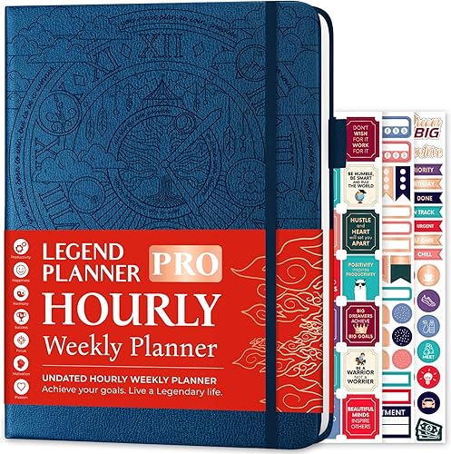 Legend Planner PRO edición de organizador por hora - Organizador semanal y diario de lujo con espacio para las horas Agenda de citas para el trabajo