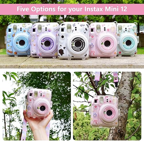 Miniatura 6 de Polaroid Mini 12 - Funda transparente con bolsillo para almacenamiento de fotos y accesorios para cámara instantánea Fujifilm Instax Mini 12, funda
