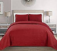 Vista 12 de MK Home Colcha para cama Mk Collection color liso, capitoneada, tamaño grande