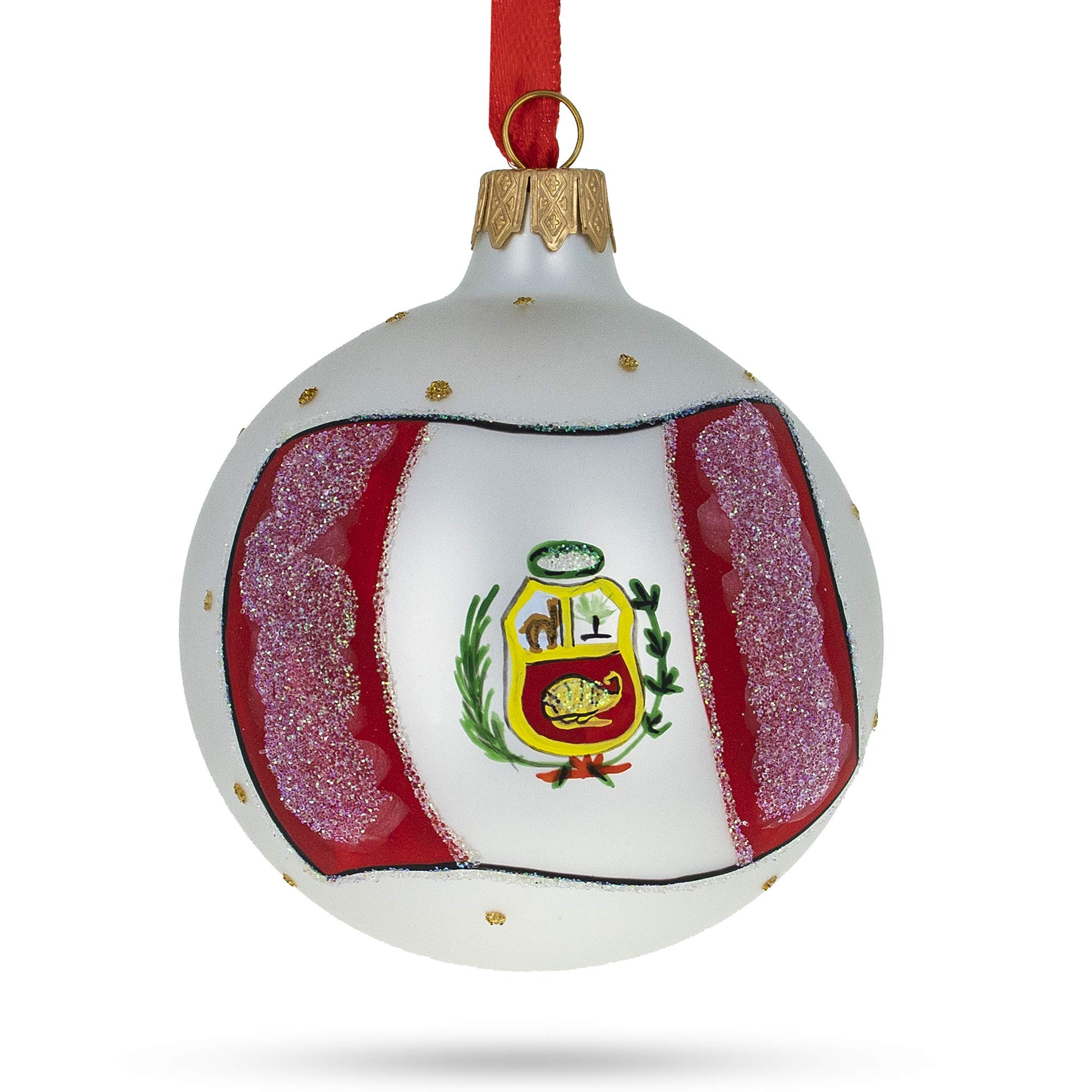 Drapeau du Pérou en verre idée cadeau originale pour Noël