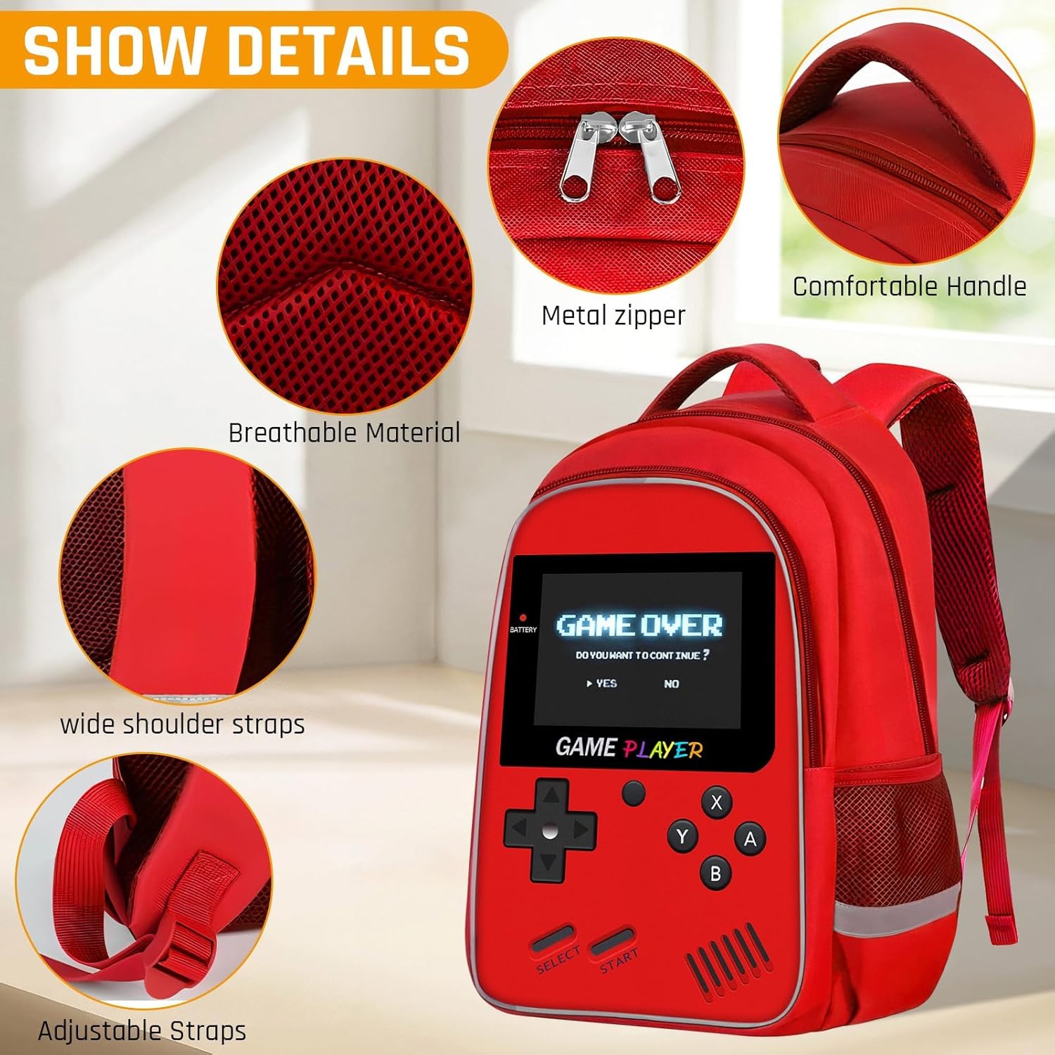 School Backpack For Boys - Gamer Boys Backpack For Kids Children Teens Elementary Middle School - Ages 6-18,17″ - Image 6