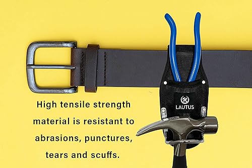 Miniatura 6 de Lautus Funda de alicates de nailon y soporte de martillo de lazo de acero resistente, portaherramientas negro