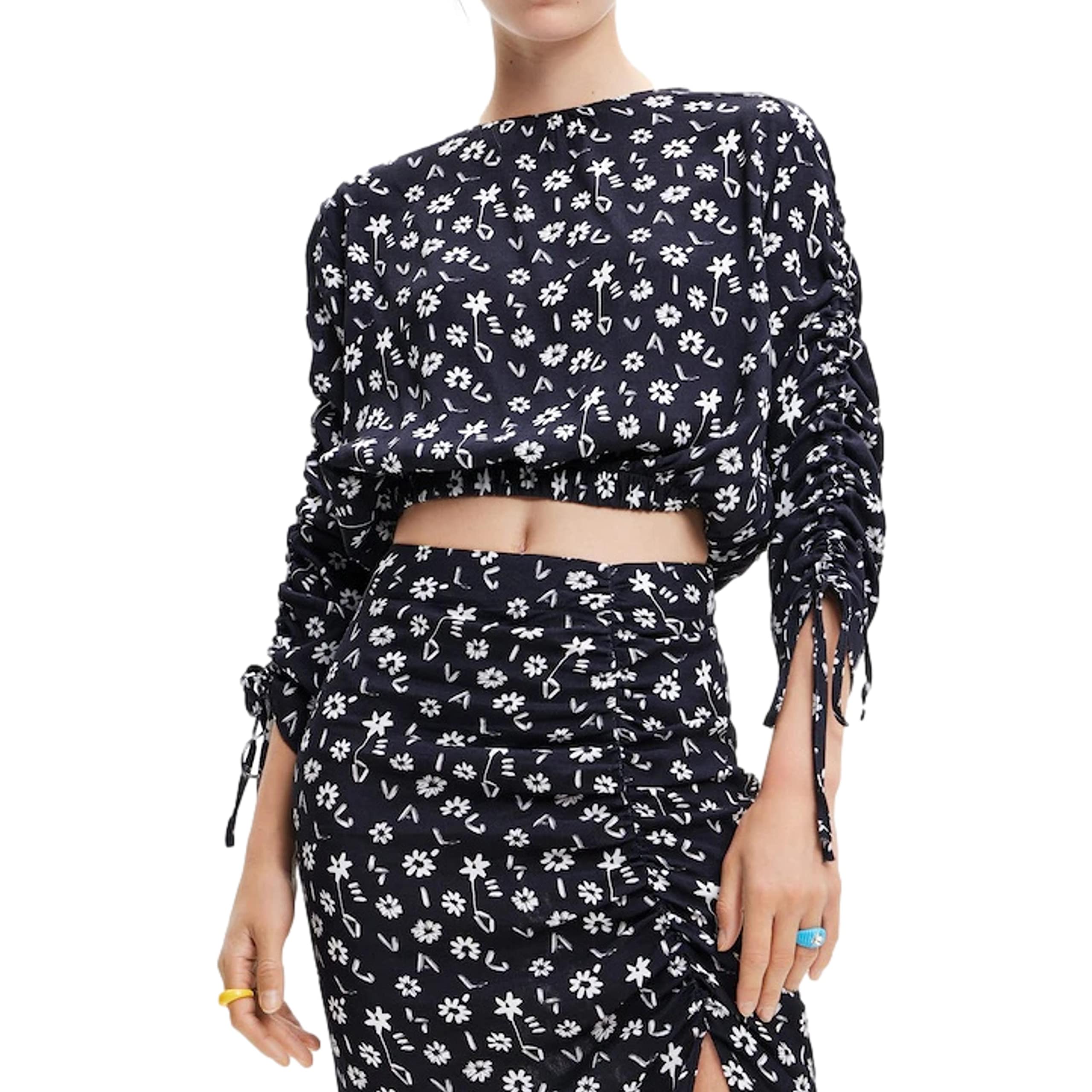 Desigual Women's BLUS_Clark 5010 Blouse, Blue, XXL