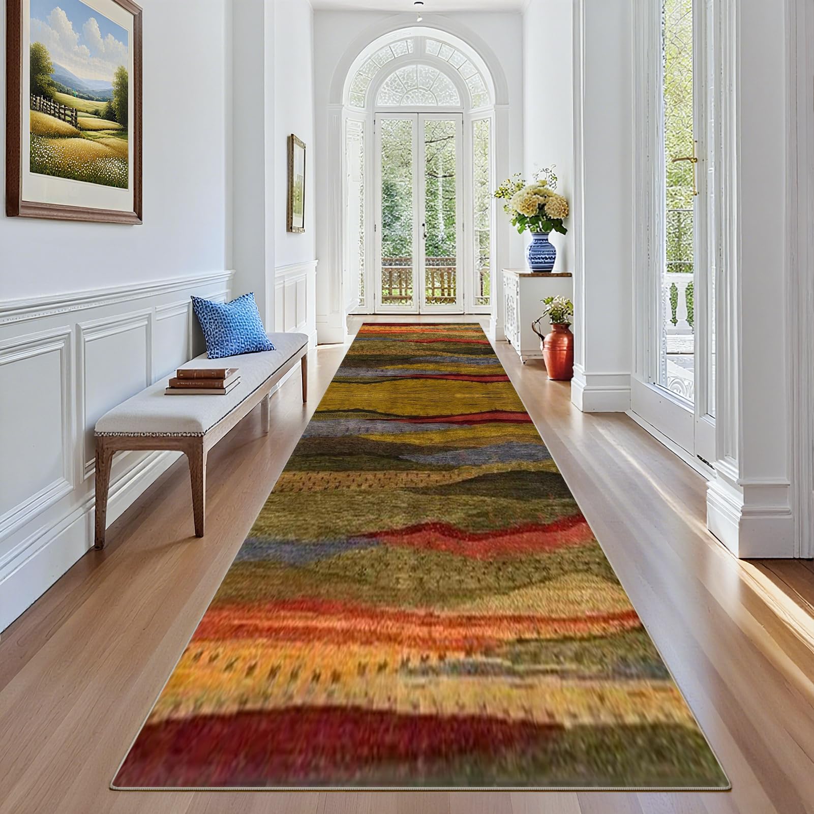 Stqyeiw Extra Long Runner Rugs for Hallway 40 x 60 cm Non Slip Kitchen Mat Hallway Hall Runner Narrow Rugs Washable Heavy Duty Entrance Mat Water Absorbent Runner Mat for Kitchen Hallway
