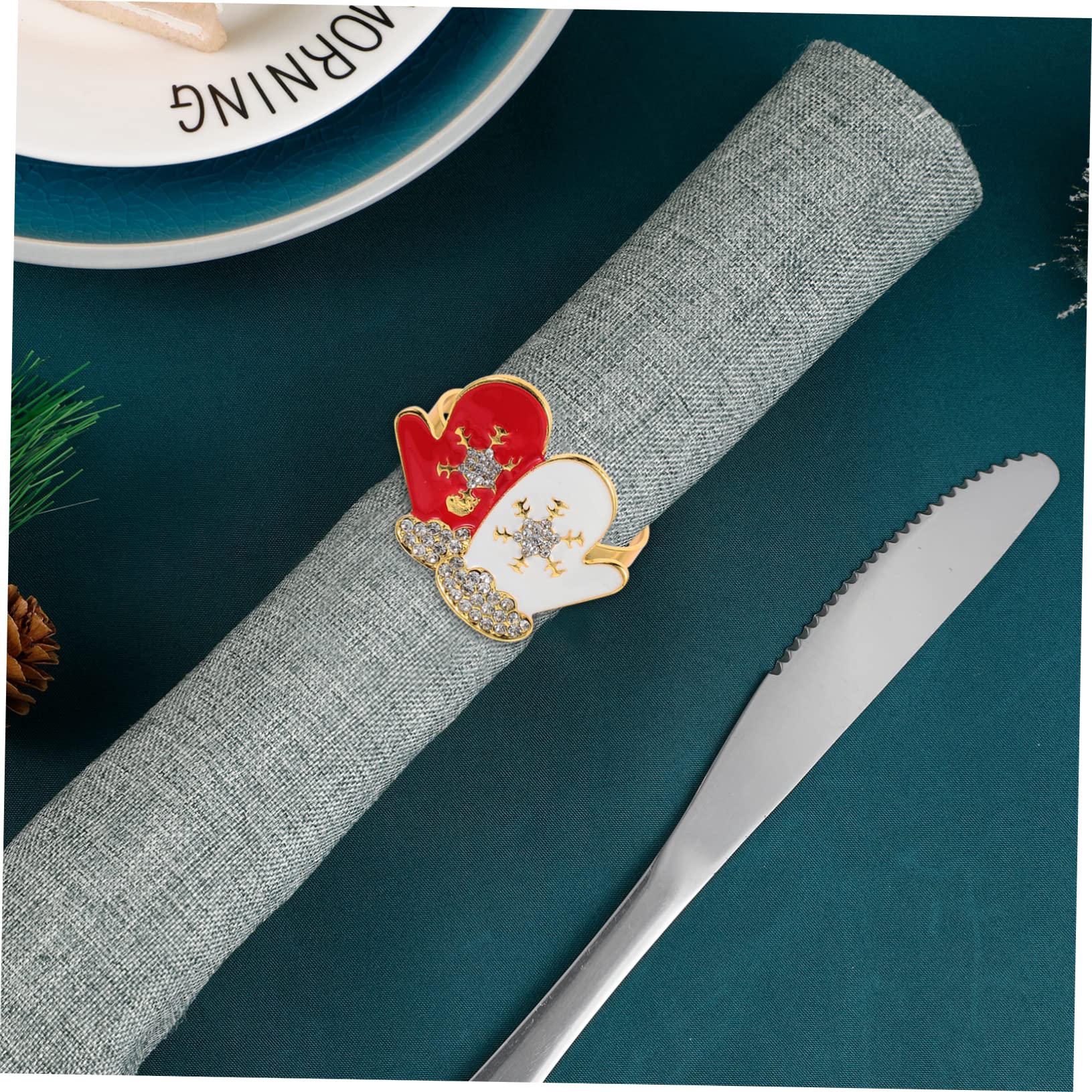 TOPBATHY 3 Sätze Weihnachtsserviettenschnalle Christmas Decorations Table Weihnachtsdeko Schreibtisch Perlmutt-serviettenringhalter Weihnachtsdecke Weihnachten Serviettendekor 4 Stück * 3