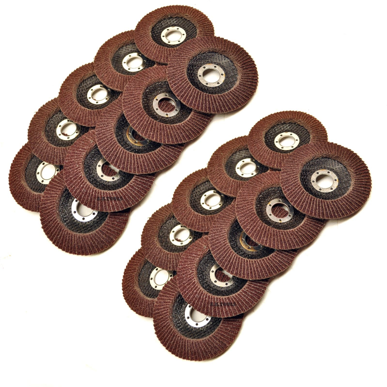 Ab Tools -Vewerk 20 X Flap Discs 60 Grit Aluminium Oxide Angle Grinder 4.5" (115Mm) Flat Sanding Grinding