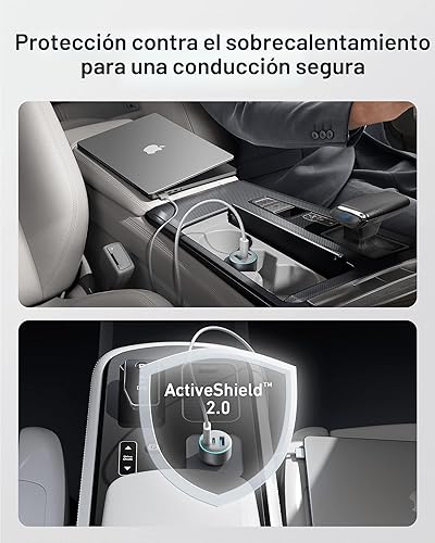 Miniatura 6 de Anker Cargador de coche USB-C, cargador de coche iPhone 17, cargador rápido compacto de 3 puertos de 67 W, adaptador de coche 535 con PIQ 3.0 para