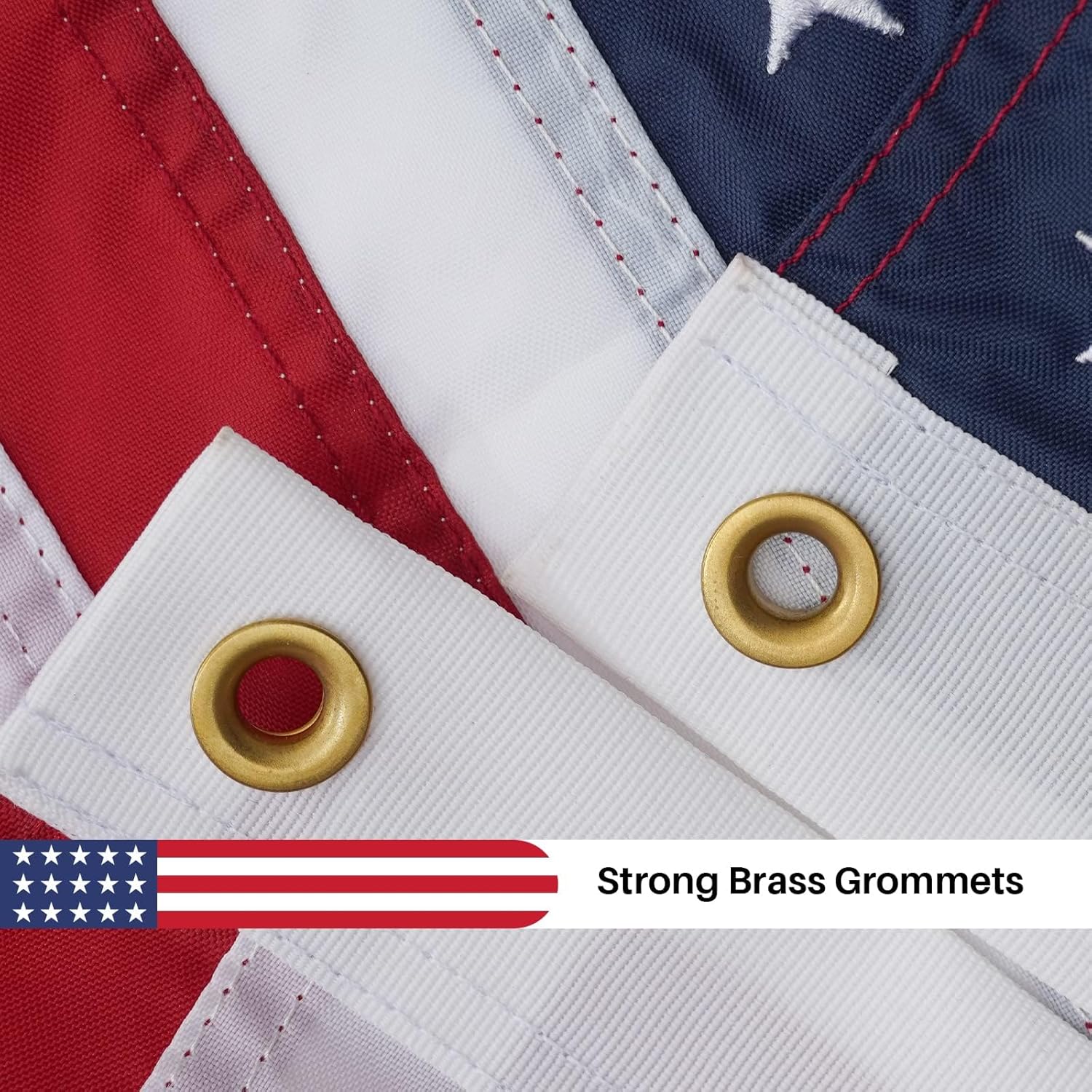 Bradford 2 Pack American Flag 16x24 Inches Embroidered Small American Boat Flag Nautical Patriotic US United Flags for Outside with 2 Brass Grommets - Image 3