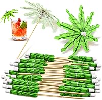Vista 1 de Geiserailie 40 piezas de sombrillas de bebida, palillos de cóctel de palmera de coco para bebidas, mini paraguas de papel, palillos de dientes