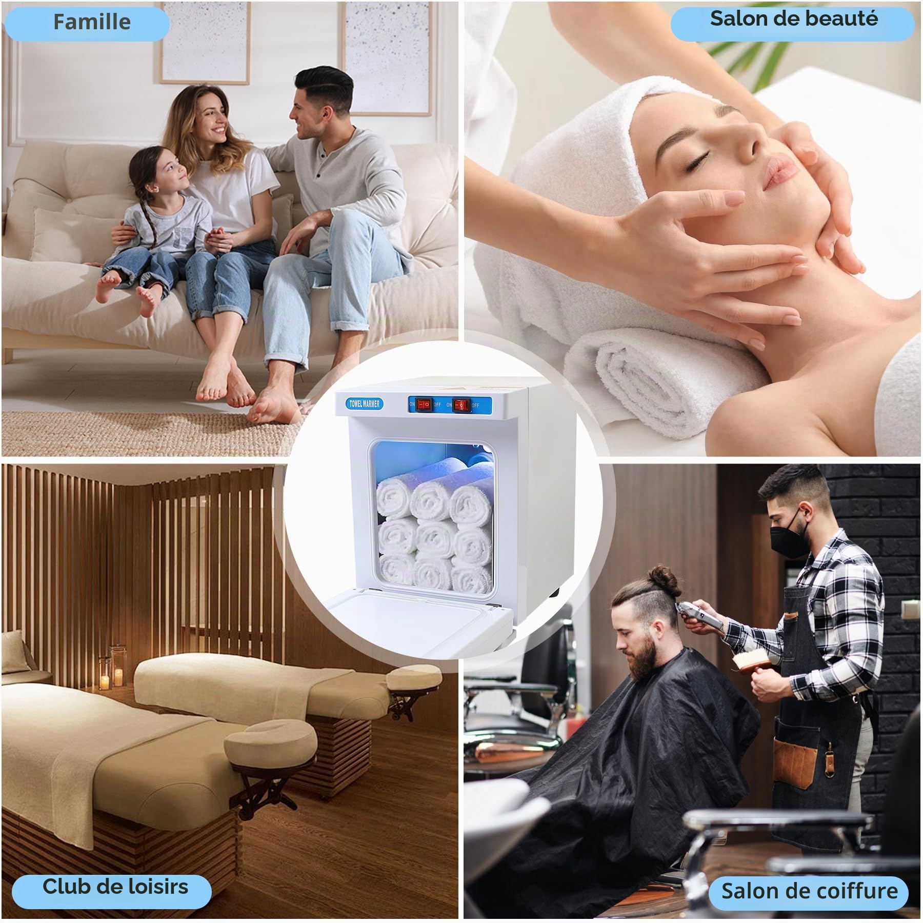 Chauffe-Serviettes, Professionnel Sèche-Serviettes 176 °F, 5L Vitesse de Chauffage extrêmement Rapide jusqu'à 360 °C, Stérilisateur Chauffe Serviette Esthetique Spa de Grande Capacité