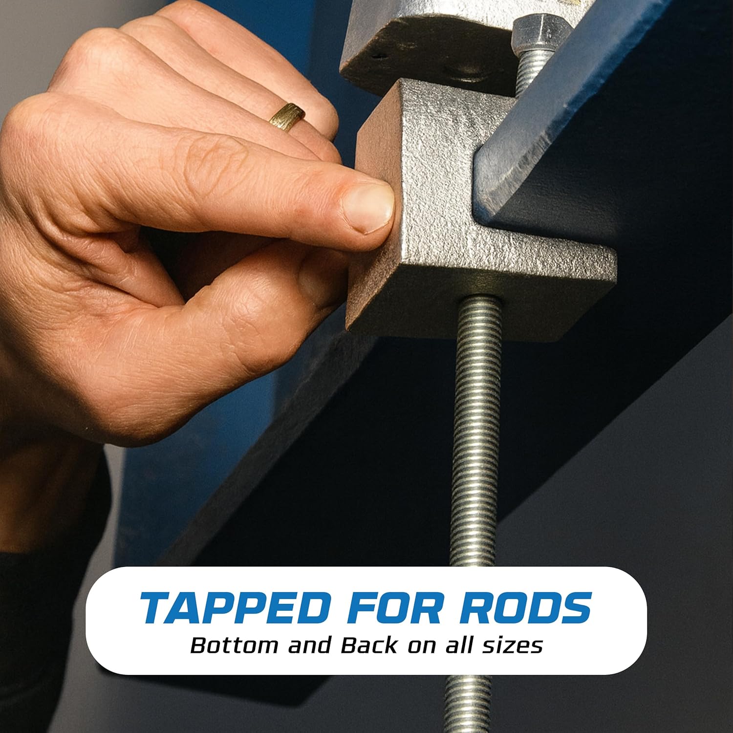 OHLECTRIC Malleable Iron Rod Support Beam Clamp – Zinc Plated for Corrosion Resistance – 3/4" Jaw Opening – Supports 5/16”-18 Set Screws & 1/4”-20 Rods – Rated for Up to 125 lbs Load Capacity