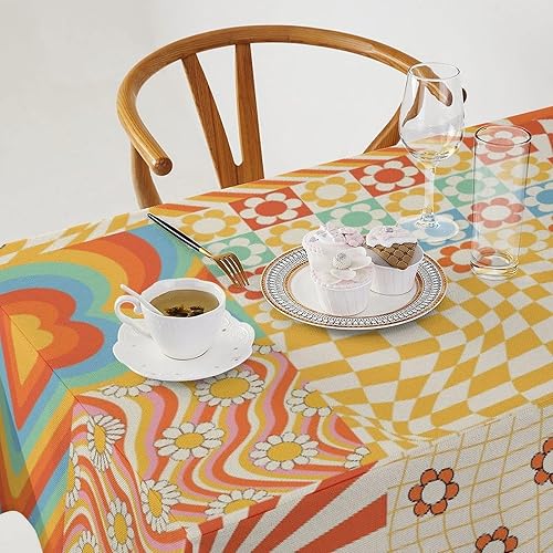 Miniatura 9 de Mantel rústico con diseño de oso y ciervo, estilo retro, rústico, vintage, estilo casa de campo, cabaña rústica, estilo granja, mantel lavable