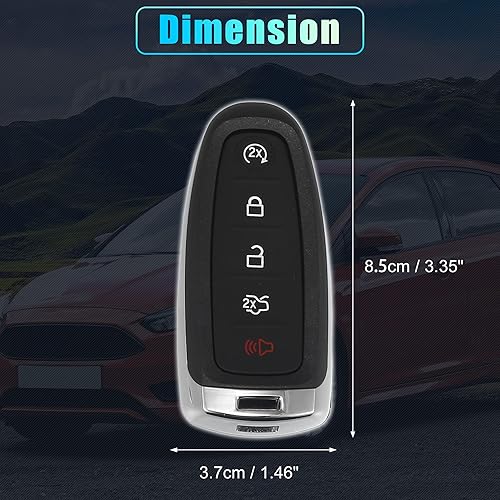 Miniatura 3 de X AUTOHAUX Funda de repuesto para llavero inteligente de 5 botones, sin llave, para Ford Escape C-Max Energi Focus SE Titanium Maverick con hoja sin