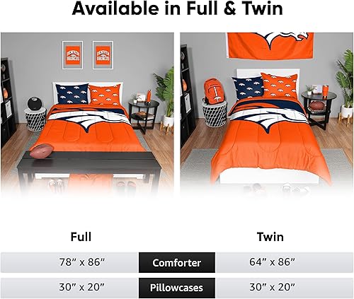 Miniatura 5 de FOCO Las Vegas Raiders NFL - Juego de ropa de cama en una bolsa, edredón de 3 piezas, tamaño individual