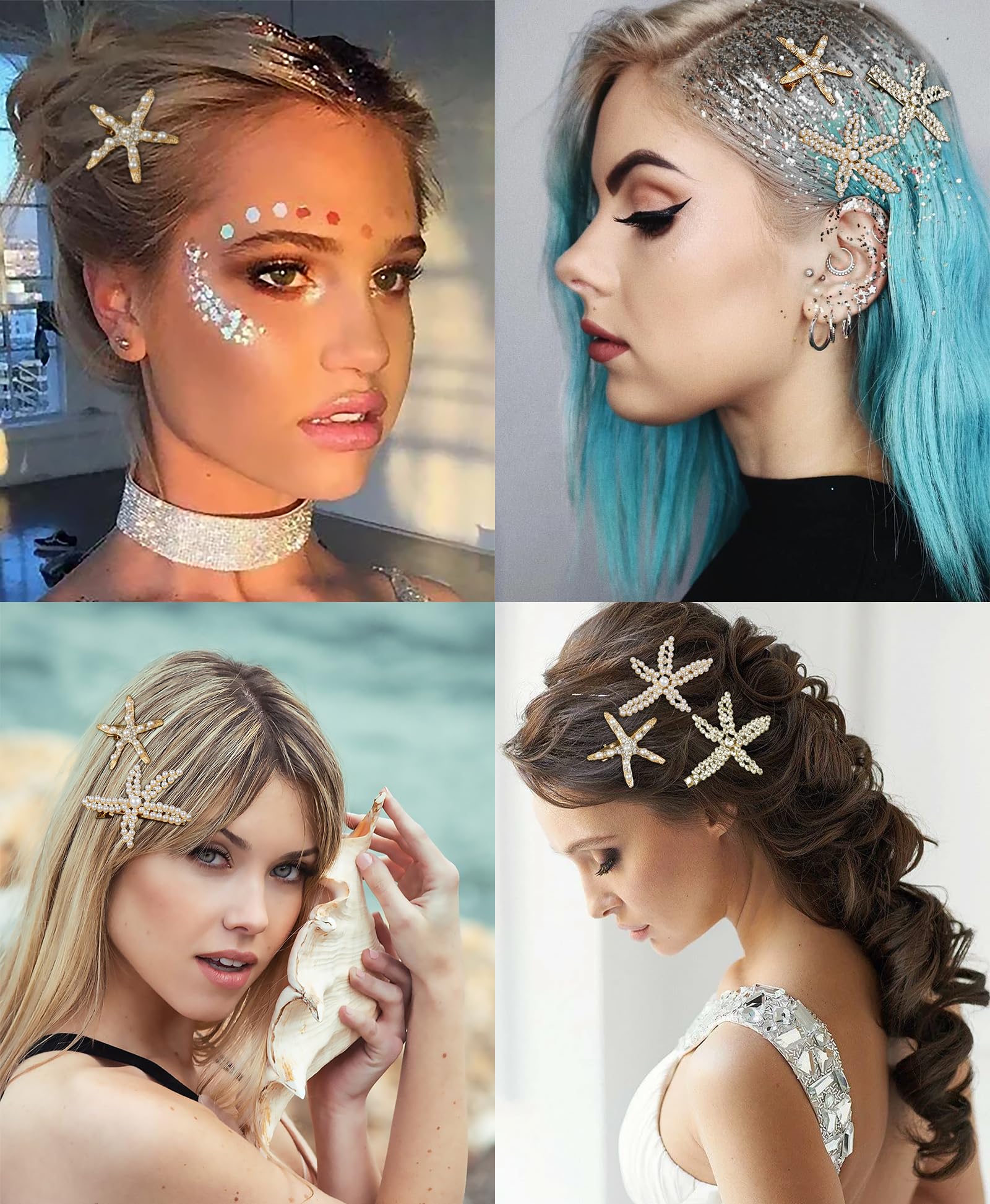 Amazon.com : WOVOWOVO 3 Packs Starfish Hair Clips and Face 