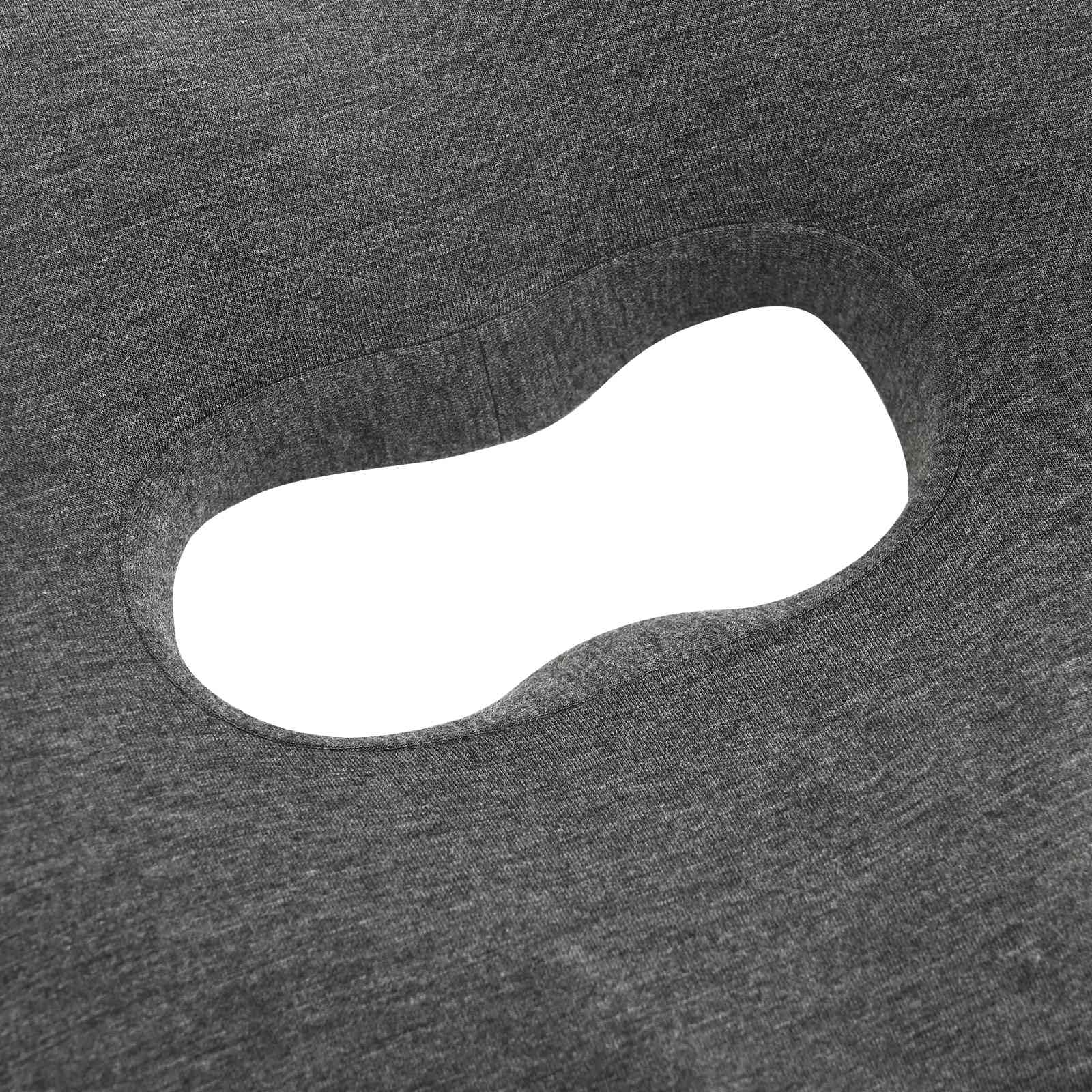 Cuscino Seduta Ergonomico in Memory Foam Grigio 42x36,5x8 cm | Supporto comodo per sedia da ufficio o cucina, con fodera traspirante rimovibile per il benessere quotidiano.