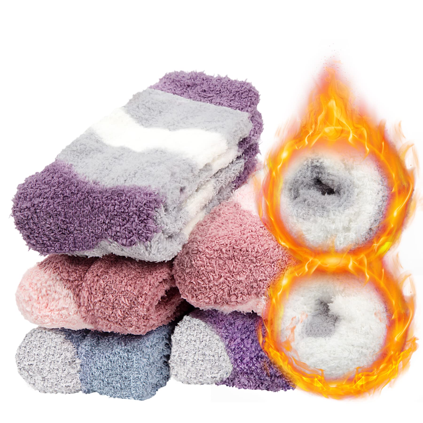 Justay Sowarm Calzini Soffici Donna Comodi Invernali Calzini Termici Caldi Spessi Calzini Casa Morbidi Letto Calzini Regalo Natalizi