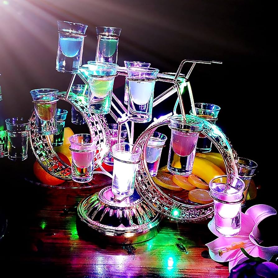 最終お値下げ！【新品】テキーラ観覧車 LED酒ボトルの表示棚 12カップ Amazon｜QuiExact テキーラ観覧車 LED酒ボトルの表示棚 12カップ